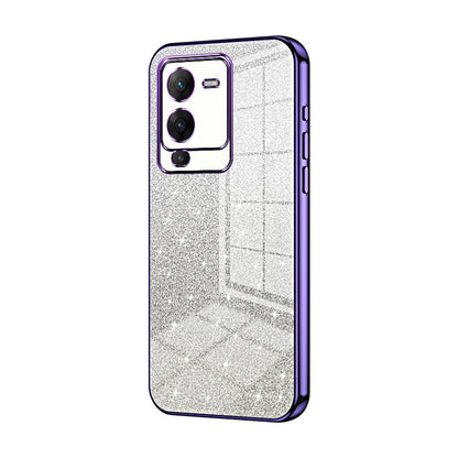 vivo S15 Luxurious Electroplated Gradient Glitter Powder Case - Enhanced Lens Protection