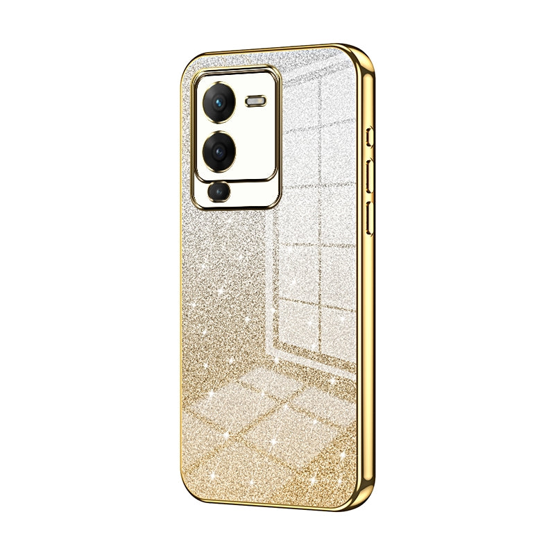 vivo S15 Luxurious Electroplated Gradient Glitter Powder Case - Enhanced Lens Protection