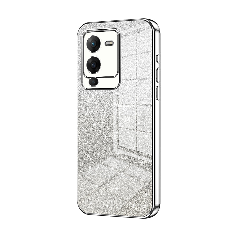 vivo S15 Luxurious Electroplated Gradient Glitter Powder Case - Enhanced Lens Protection