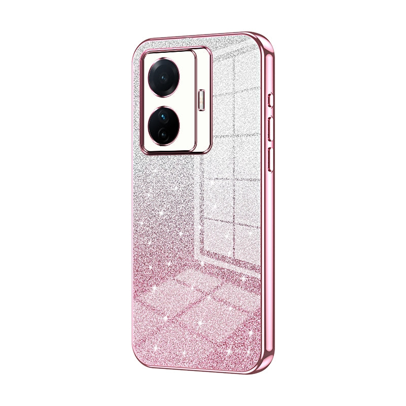 vivo S15e Luxurious Electroplated Gradient Glitter Powder Case - Enhanced Lens Protection