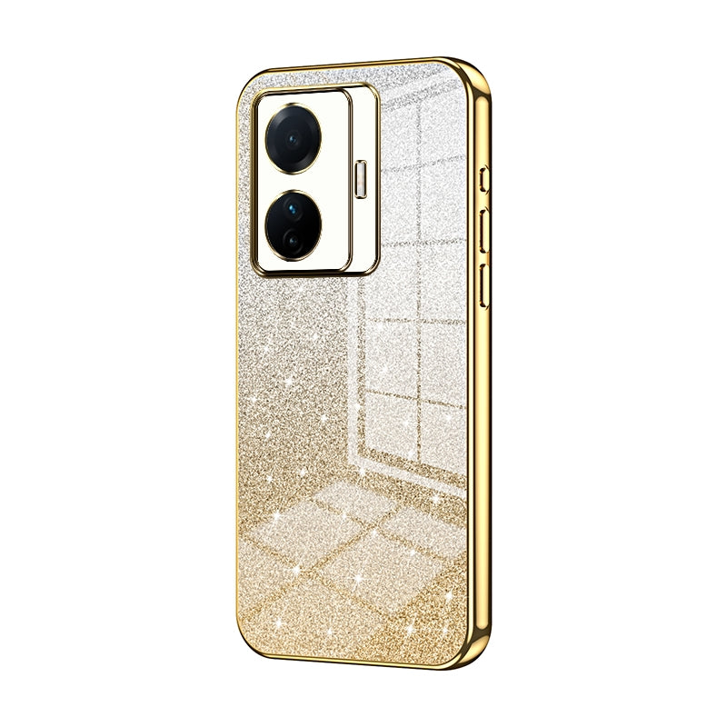 vivo T1 Pro Luxurious Electroplated Gradient Glitter Powder Case - Enhanced Lens Protection