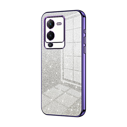 vivo S15 Pro Luxurious Electroplated Gradient Glitter Powder Case - Enhanced Lens Protection