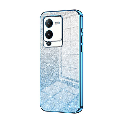 vivo S15 Pro Luxurious Electroplated Gradient Glitter Powder Case - Enhanced Lens Protection