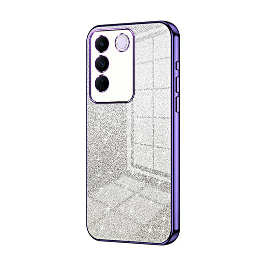 vivo S16e Luxurious Electroplated Gradient Glitter Powder Case - Enhanced Lens Protection