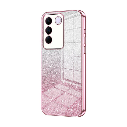 vivo S16e Luxurious Electroplated Gradient Glitter Powder Case - Enhanced Lens Protection