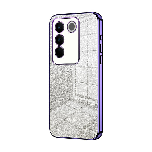 vivo S16 Pro Luxurious Electroplated Gradient Glitter Powder Case - Enhanced Lens Protection