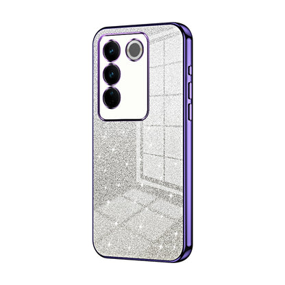 vivo V27 Luxurious Electroplated Gradient Glitter Powder Case - Enhanced Lens Protection