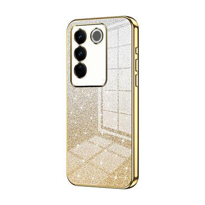 vivo S16 Pro Luxurious Electroplated Gradient Glitter Powder Case - Enhanced Lens Protection