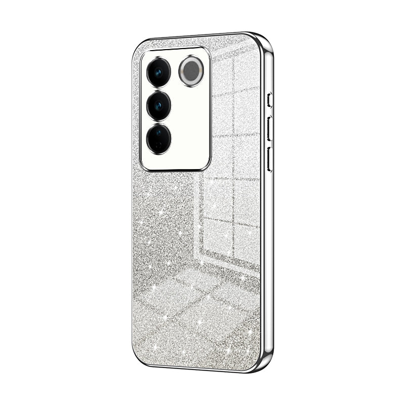 vivo S16 Pro Luxurious Electroplated Gradient Glitter Powder Case - Enhanced Lens Protection