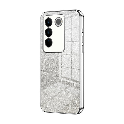 vivo V27 Pro Luxurious Electroplated Gradient Glitter Powder Case - Enhanced Lens Protection