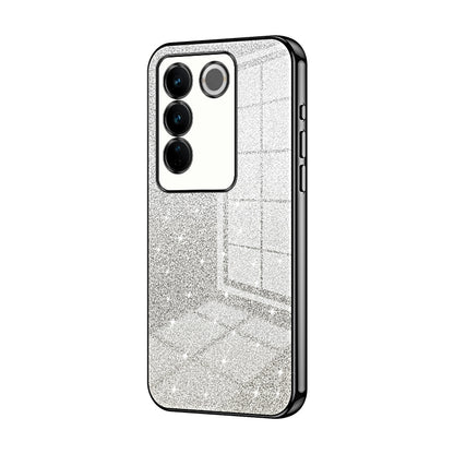 vivo S16 Pro Luxurious Electroplated Gradient Glitter Powder Case - Enhanced Lens Protection