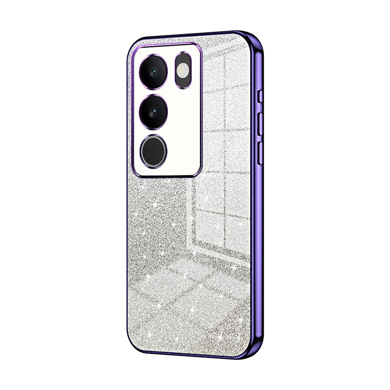 vivo S17 Luxurious Electroplated Gradient Glitter Powder Case - Enhanced Lens Protection