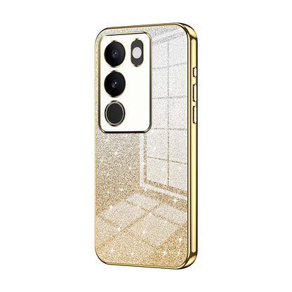 vivo S17 Luxurious Electroplated Gradient Glitter Powder Case - Enhanced Lens Protection