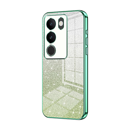 vivo S17 Pro Luxurious Electroplated Gradient Glitter Powder Case - Enhanced Lens Protection