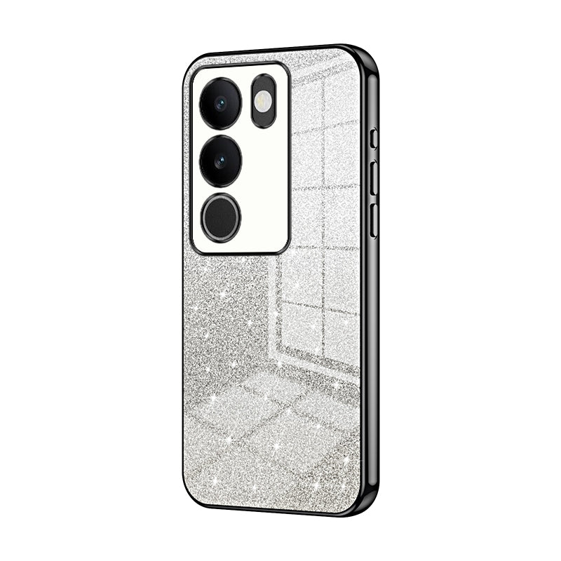 vivo S17 Pro Luxurious Electroplated Gradient Glitter Powder Case - Enhanced Lens Protection