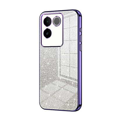 vivo iQOO Z7 Pro Luxurious Electroplated Gradient Glitter Powder Case - Enhanced Lens Protection