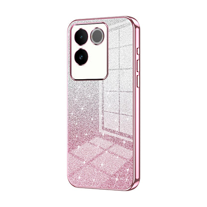 vivo iQOO Z7 Pro Luxurious Electroplated Gradient Glitter Powder Case - Enhanced Lens Protection