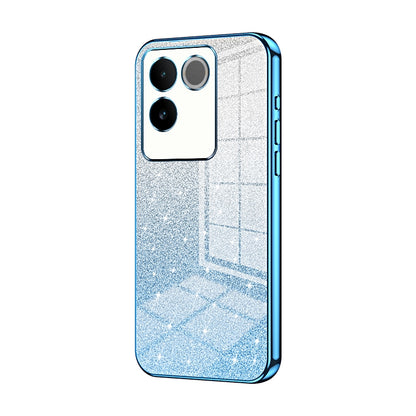 vivo iQOO Z7 Pro Luxurious Electroplated Gradient Glitter Powder Case - Enhanced Lens Protection