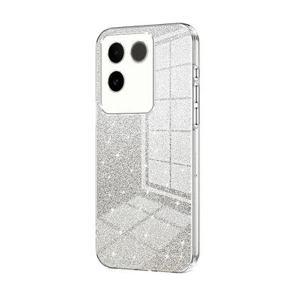 vivo iQOO Z7 Pro Luxurious Electroplated Gradient Glitter Powder Case - Enhanced Lens Protection
