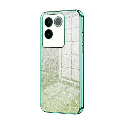 vivo iQOO Z7 Pro Luxurious Electroplated Gradient Glitter Powder Case - Enhanced Lens Protection