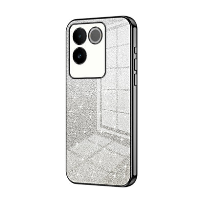 vivo iQOO Z7 Pro Luxurious Electroplated Gradient Glitter Powder Case - Enhanced Lens Protection