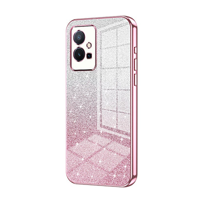 vivo T1 5G Luxurious Electroplated Gradient Glitter Powder Case - Enhanced Lens Protection