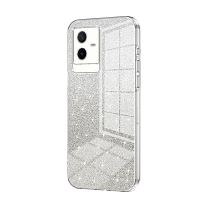 vivo T2x Luxurious Electroplated Gradient Glitter Powder Case - Enhanced Lens Protection