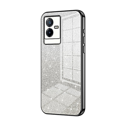 vivo T2x Luxurious Electroplated Gradient Glitter Powder Case - Enhanced Lens Protection