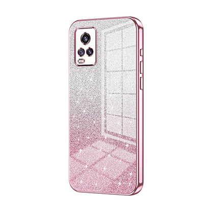 vivo V20 Luxurious Electroplated Gradient Glitter Powder Case - Enhanced Lens Protection