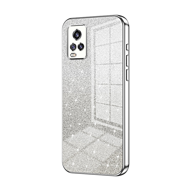 vivo V20 Luxurious Electroplated Gradient Glitter Powder Case - Enhanced Lens Protection