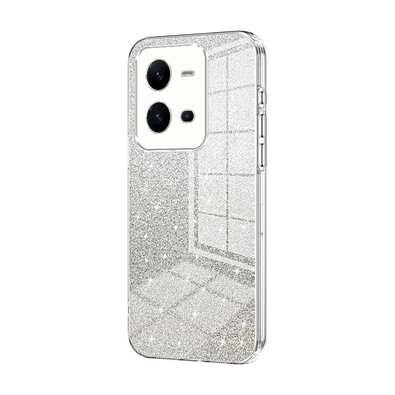 vivo V25 Luxurious Electroplated Gradient Glitter Powder Case - Enhanced Lens Protection