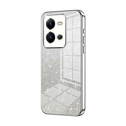 vivo V25 Luxurious Electroplated Gradient Glitter Powder Case - Enhanced Lens Protection