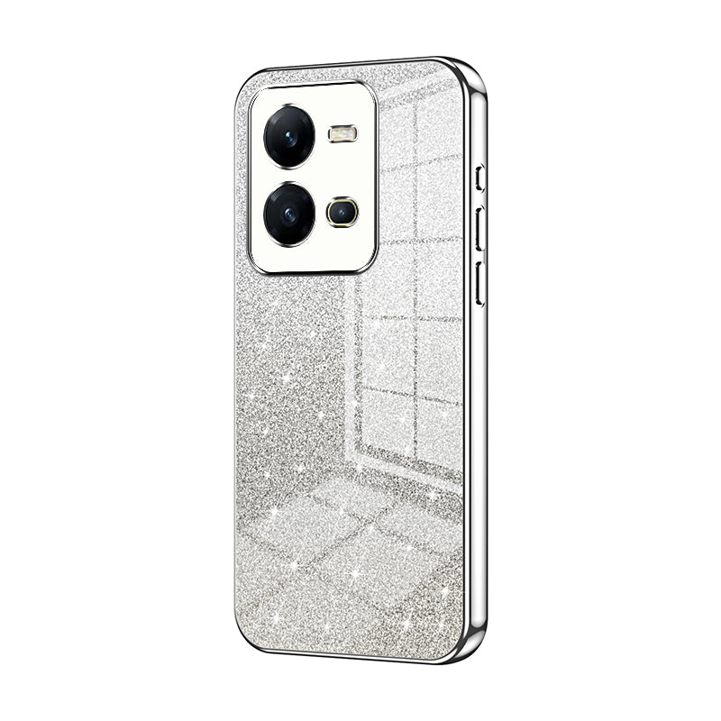 vivo V25e Luxurious Electroplated Gradient Glitter Powder Case - Enhanced Lens Protection