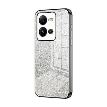 vivo V25e Luxurious Electroplated Gradient Glitter Powder Case - Enhanced Lens Protection