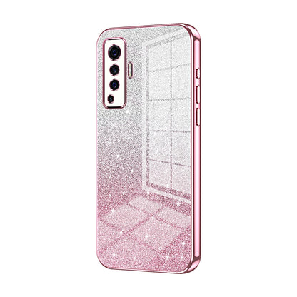 vivo X50 Luxurious Electroplated Gradient Glitter Powder Case - Enhanced Lens Protection