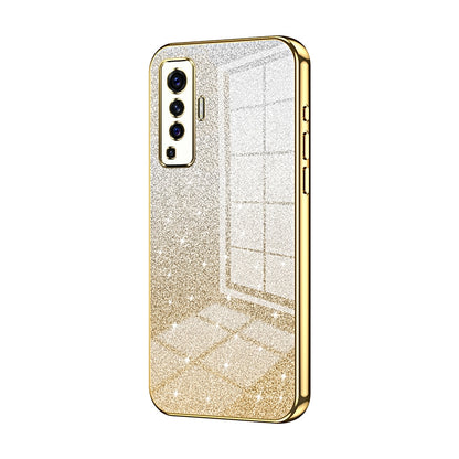 vivo X50 Luxurious Electroplated Gradient Glitter Powder Case - Enhanced Lens Protection