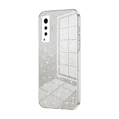 vivo X50 Luxurious Electroplated Gradient Glitter Powder Case - Enhanced Lens Protection