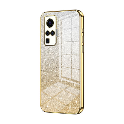 vivo X50 Pro Luxurious Electroplated Gradient Glitter Powder Case - Enhanced Lens Protection