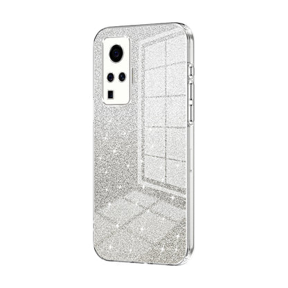 vivo X50 Pro Luxurious Electroplated Gradient Glitter Powder Case - Enhanced Lens Protection