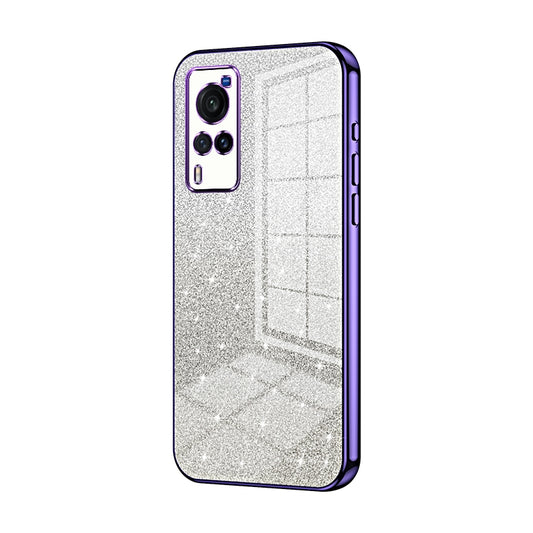 vivo X60 Luxurious Electroplated Gradient Glitter Powder Case - Enhanced Lens Protection