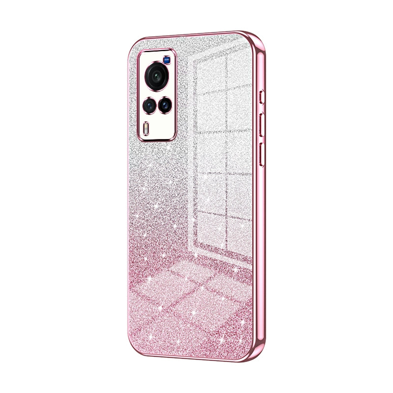 vivo X60 Luxurious Electroplated Gradient Glitter Powder Case - Enhanced Lens Protection