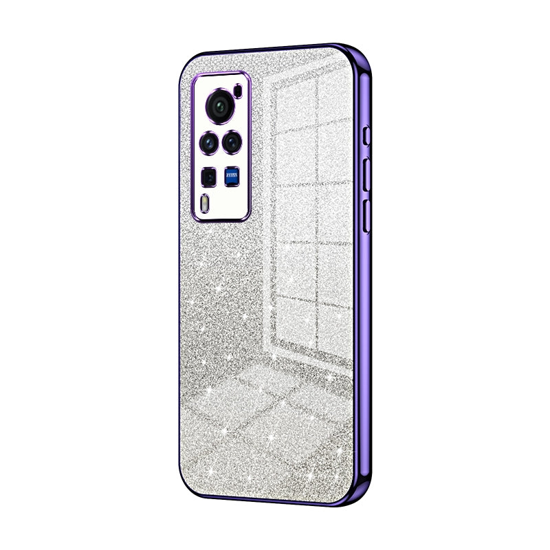 vivo X60 Pro Luxurious Electroplated Gradient Glitter Powder Case - Enhanced Lens Protection