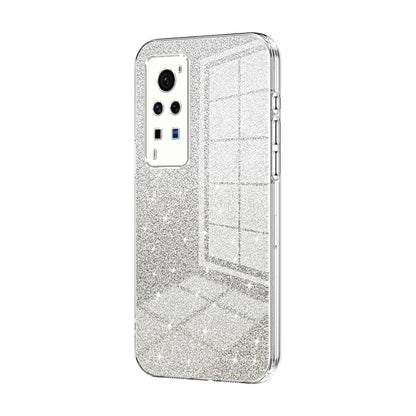 vivo X60 Pro Luxurious Electroplated Gradient Glitter Powder Case - Enhanced Lens Protection