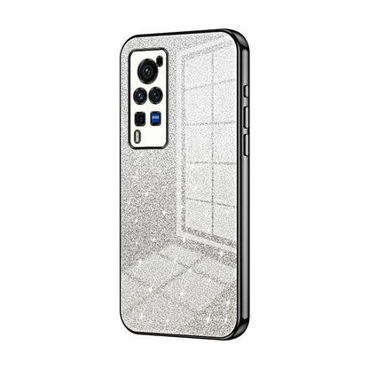 vivo X60 Pro Luxurious Electroplated Gradient Glitter Powder Case - Enhanced Lens Protection