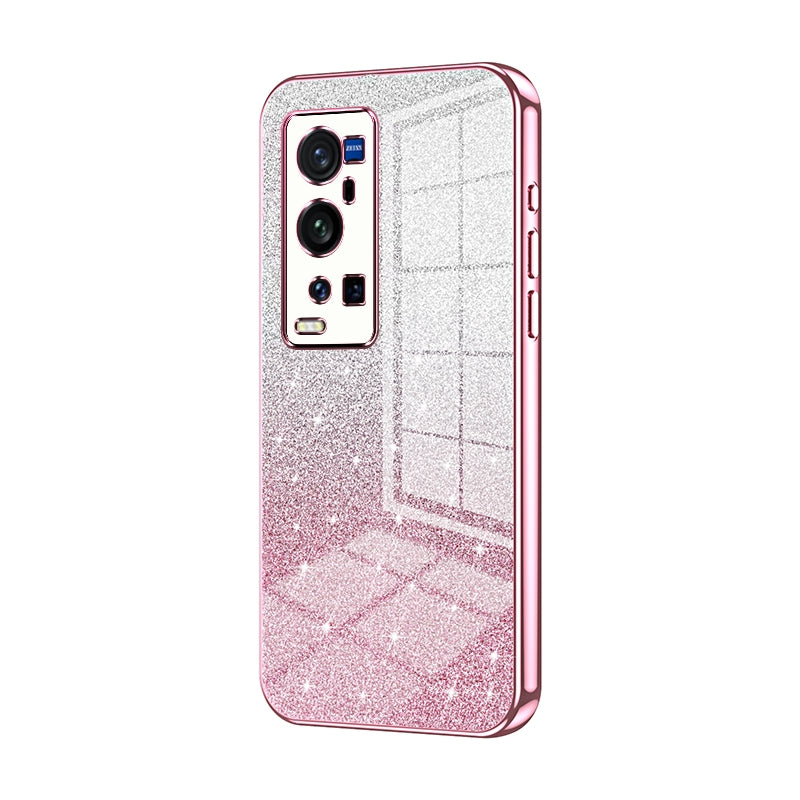 vivo X60 Pro+ Luxurious Electroplated Gradient Glitter Powder Case - Enhanced Lens Protection