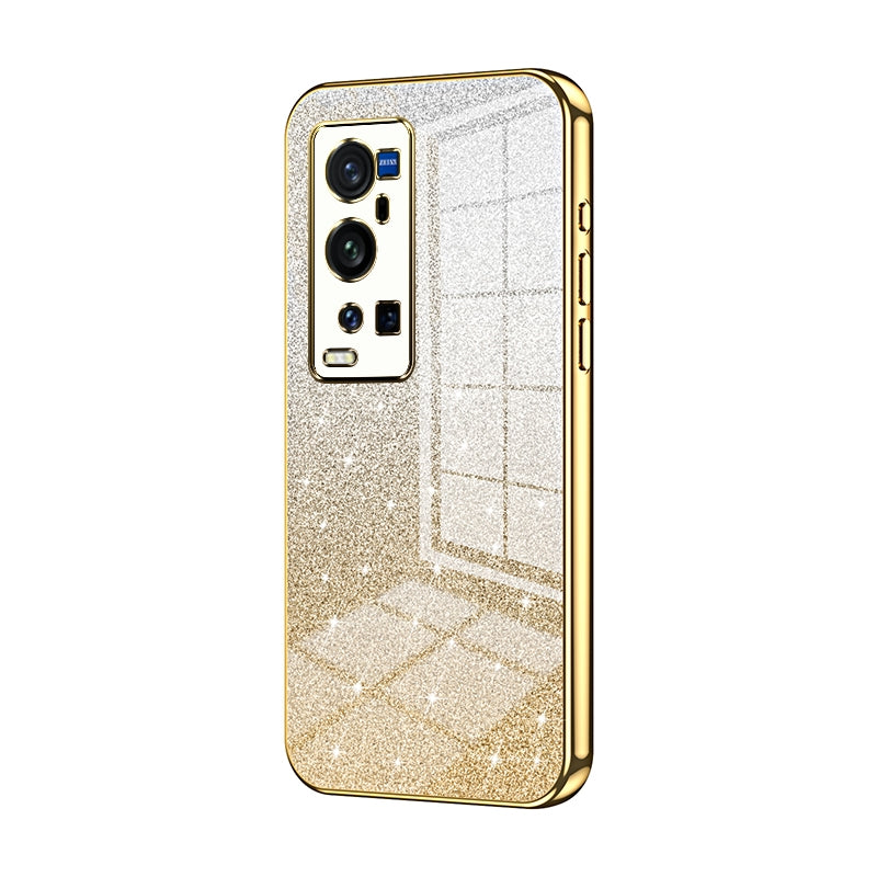 vivo X60 Pro+ Luxurious Electroplated Gradient Glitter Powder Case - Enhanced Lens Protection