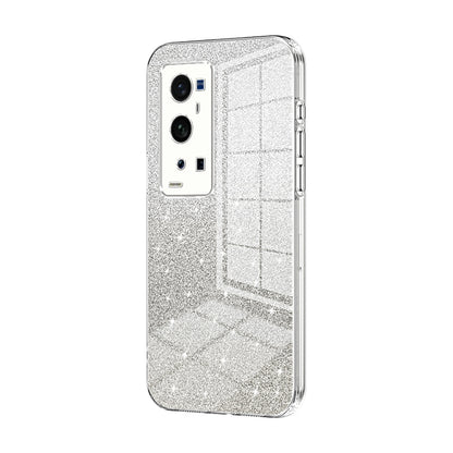 vivo X60 Pro+ Luxurious Electroplated Gradient Glitter Powder Case - Enhanced Lens Protection