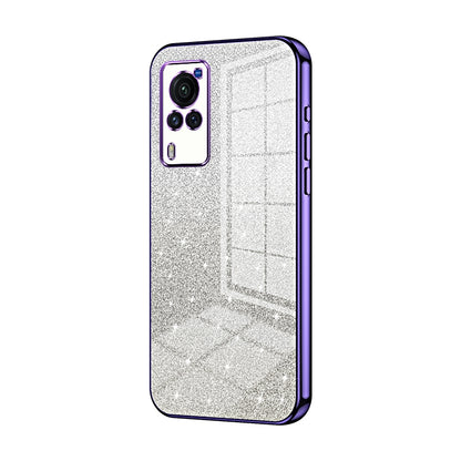 vivo X60 Curved Screen Luxurious Electroplated Gradient Glitter Powder Case - Enhanced Lens Protection