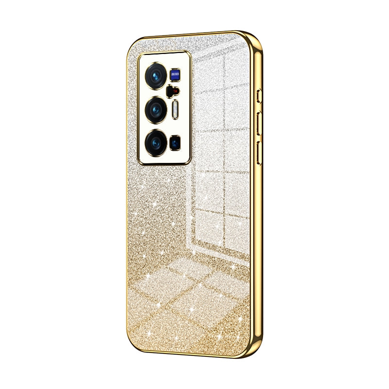 vivo X70 Pro+ Luxurious Electroplated Gradient Glitter Powder Case - Enhanced Lens Protection