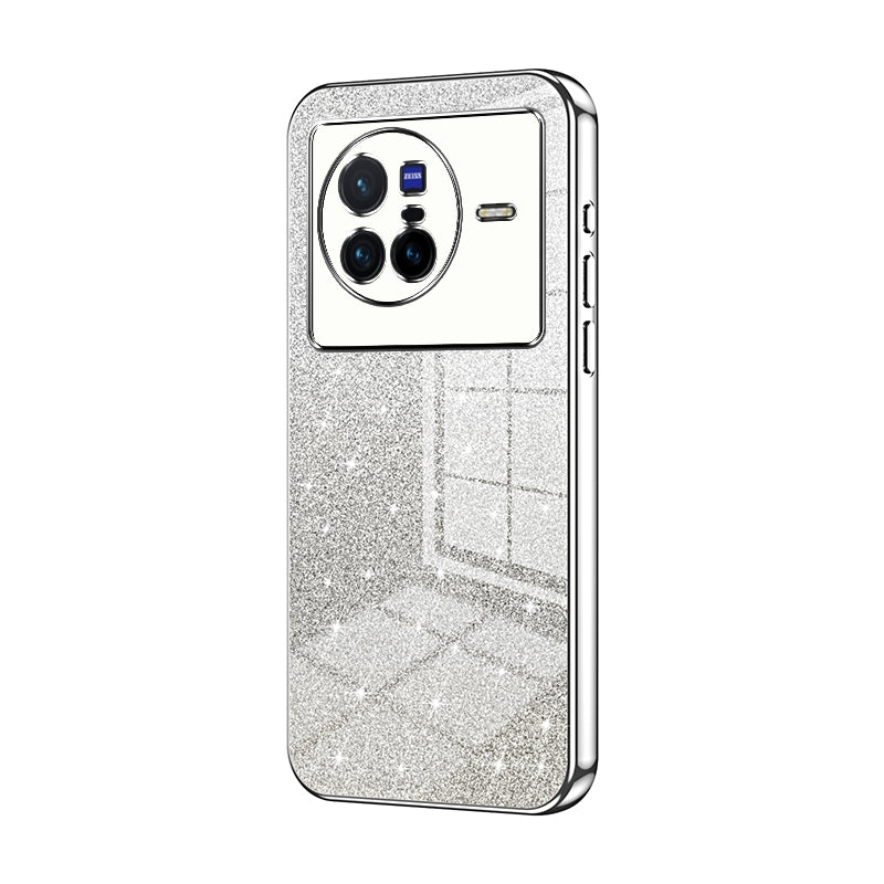 vivo X80 Luxurious Electroplated Gradient Glitter Powder Case - Enhanced Lens Protection